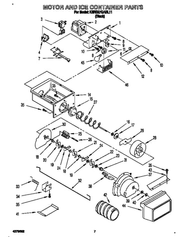 Motor and ice container