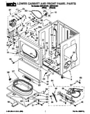 Lower cabinet and front panel