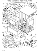 Upper cabinet and front panel