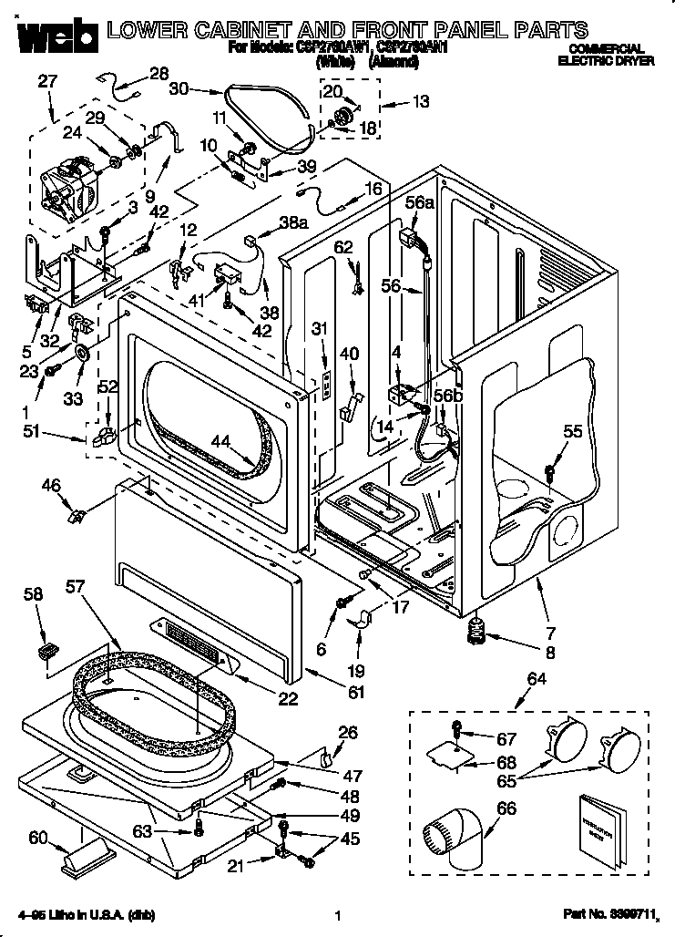LOWER CABINET AND FRONT PANEL