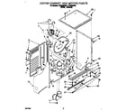 Whirlpool LTE5243BW2 dryer cabinet and motor diagram