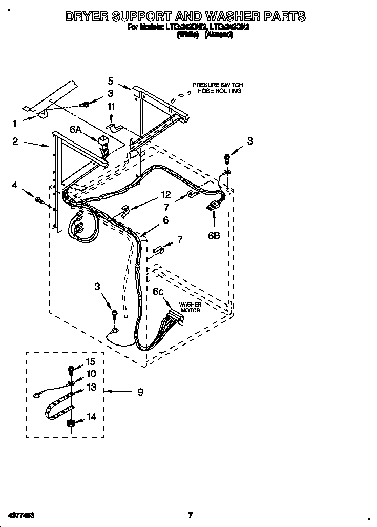 Dryer support and washer
