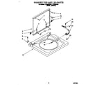 Whirlpool LTE5243BW2 washer top and lid diagram