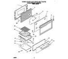 Whirlpool SF305BEWW1 oven door and broiler diagram