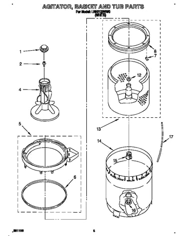 Agitator, basket and tub