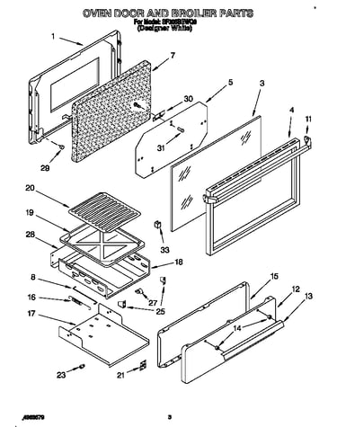 Oven door and broiler