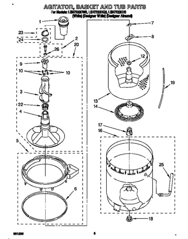 Agitator, basket and tub