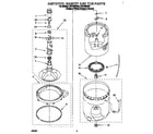 Whirlpool LSV7233DQ0 agitator, basket and tub diagram