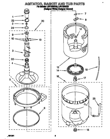 Agitator, basket and tub