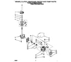 Whirlpool LSV7233DQ0 brake, clutch, gearcase, motor and pump diagram