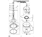 Whirlpool LSN7233DW0 agitator, basket and tub diagram