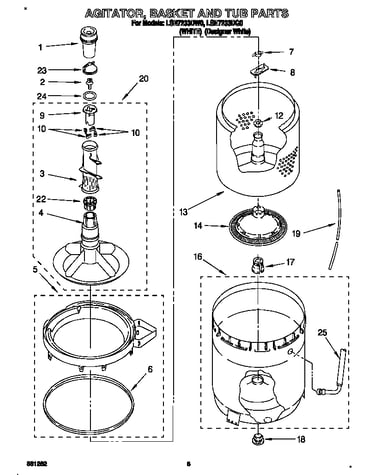 Agitator, basket and tub