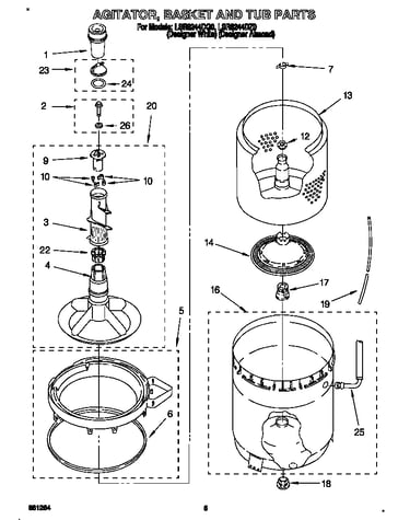 Agitator, basket and tub