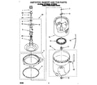 Whirlpool LST7233DZ0 agitator, basket and tub diagram