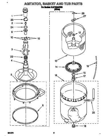 Agitator, basket and tub