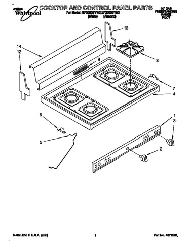 Cooktop and control panel