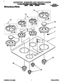 Cooktop, burner and grate