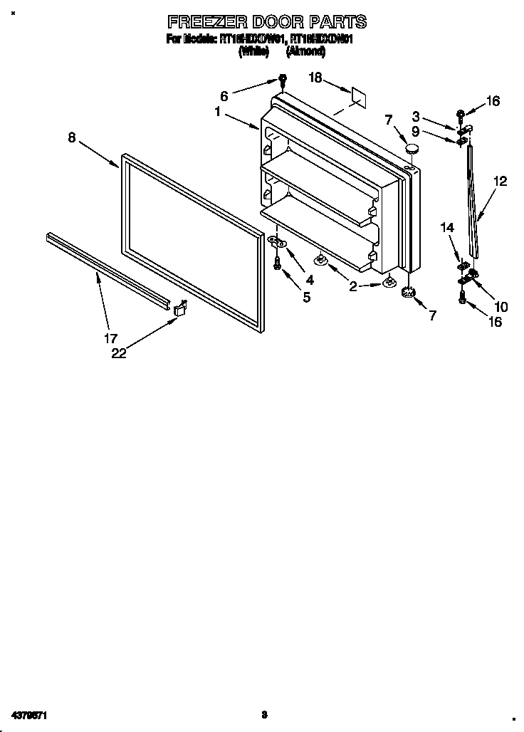 Freezer door