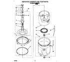 Whirlpool 6LSP8255AW2 agitator, basket and tub diagram