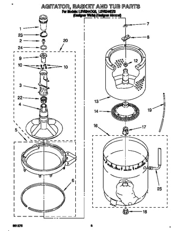 Agitator, basket and tub