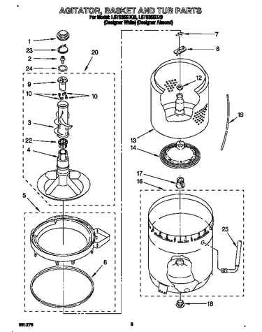 Agitator, basket and tub