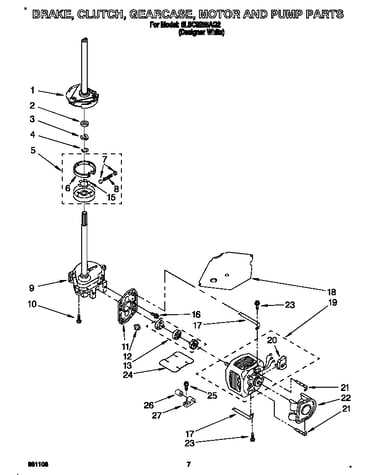 Brake, clutch, gearcase, motor and pump