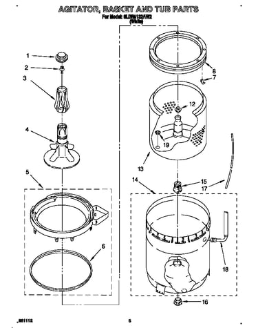 Agitator, basket and tub