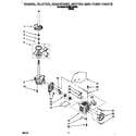 Whirlpool 6LBR5132AW2 brake, clutch, gearcase, motor and pump diagram