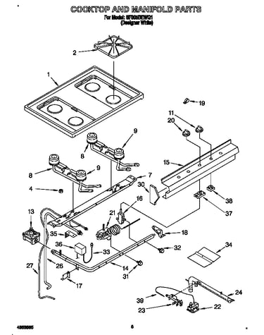 Cooktop and manifold