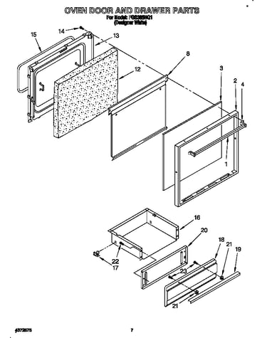 Oven door and drawer
