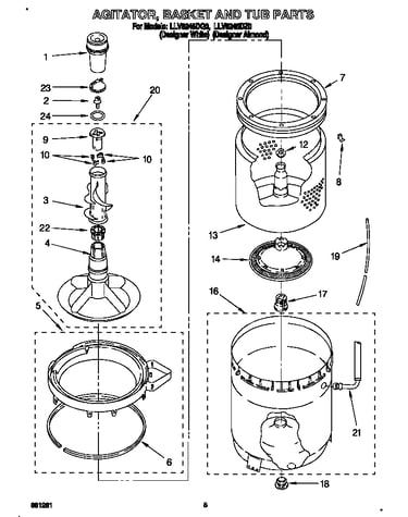 Agitator, basket and tub