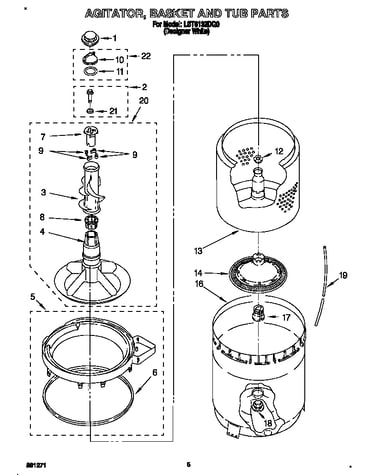 Agitator, basket and tub