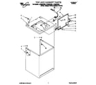Whirlpool LLR8233DZ0 top and cabinet diagram