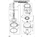 Whirlpool LLR8233DQ0 agitator, basket and tub diagram