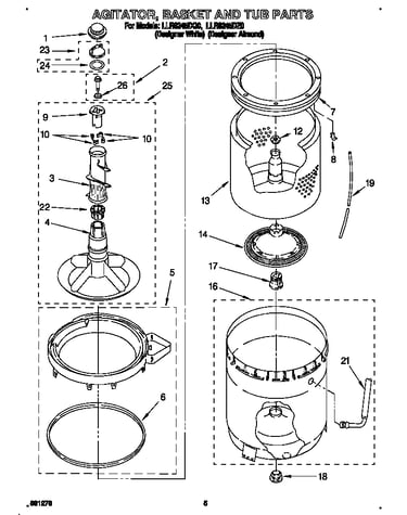 Agitator, basket and tub