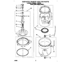 Whirlpool LLT8233DQ0 agitator, basket and tub diagram