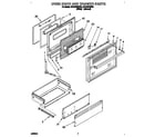 Whirlpool SF370PEWN4 oven door and drawer diagram