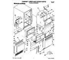 KitchenAid KUIS185DWH0 cabinet liner and door diagram