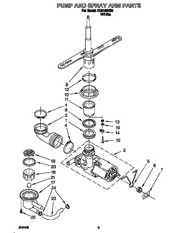 Pump and spray arm