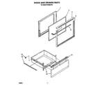 Whirlpool RF302BXVW1 door and drawer diagram