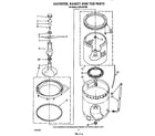 Whirlpool LA5610XTM0 agitator, basket, and tub diagram