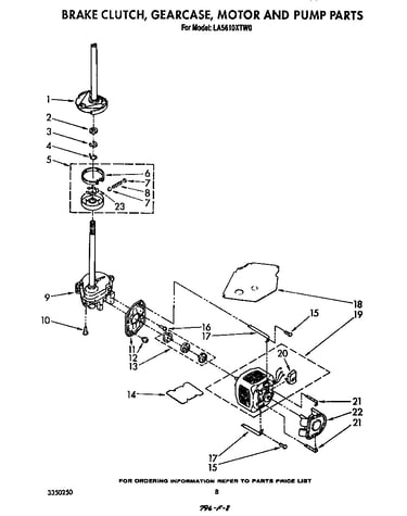 Brake, clutch, gearcase, motor, and pump