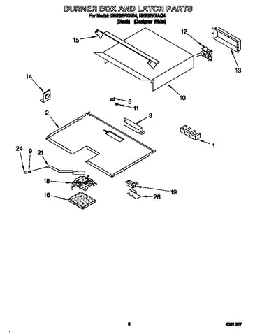 Burner box and latch