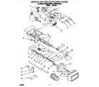 Whirlpool 4ED25DQXDN00 motor and ice container diagram