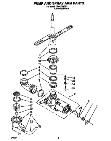 Pump and spray arm