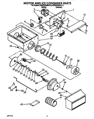 Motor and ice container