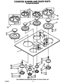 Cooktop, burner and grate