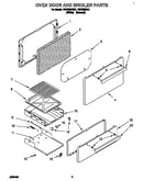 Oven door and broiler