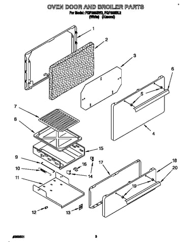Oven door and broiler