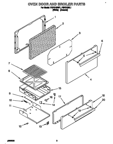 Oven door and broiler